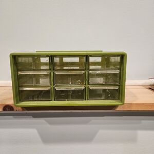Green Storage Organizer with Clear Drawers